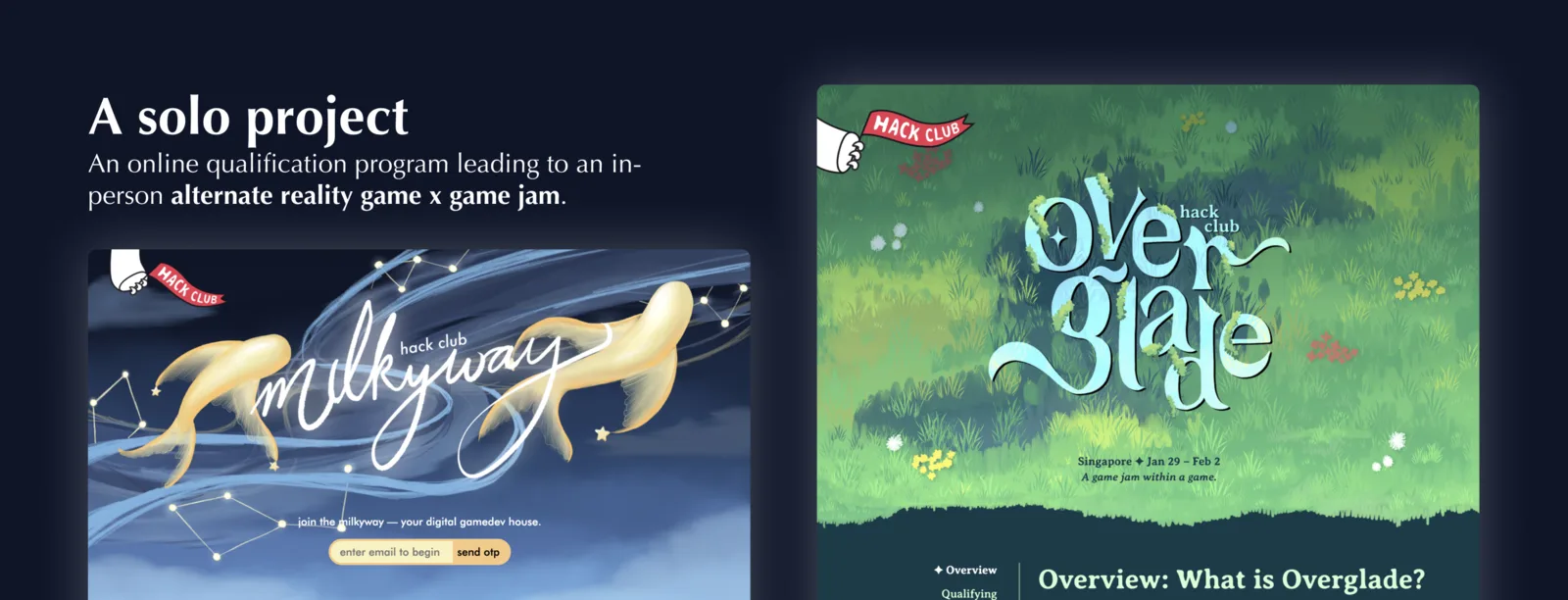 Milkyway & Overglade — an online qualification program leading to an in-person alternate reality game x game jam