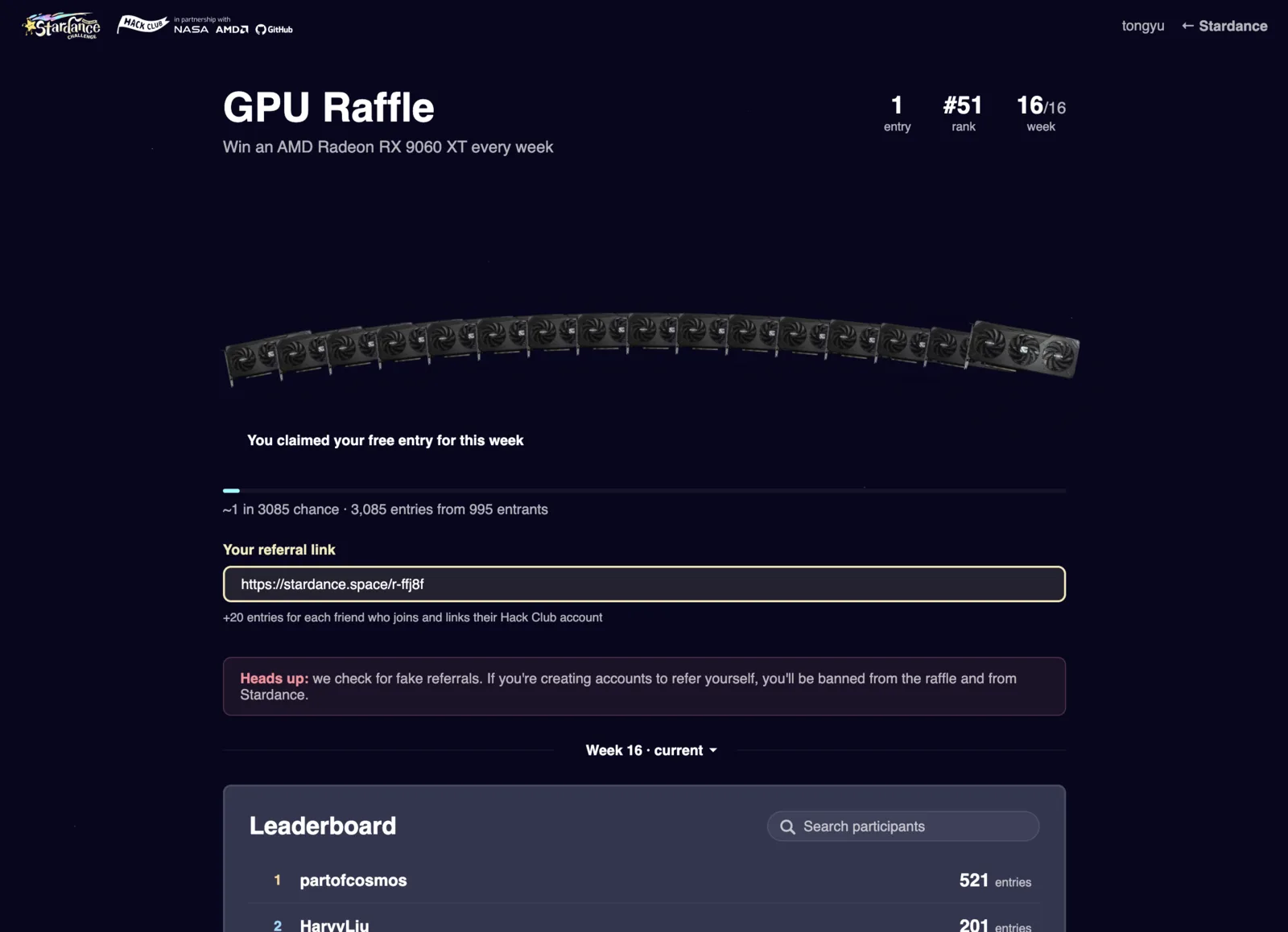 GPU raffle feature