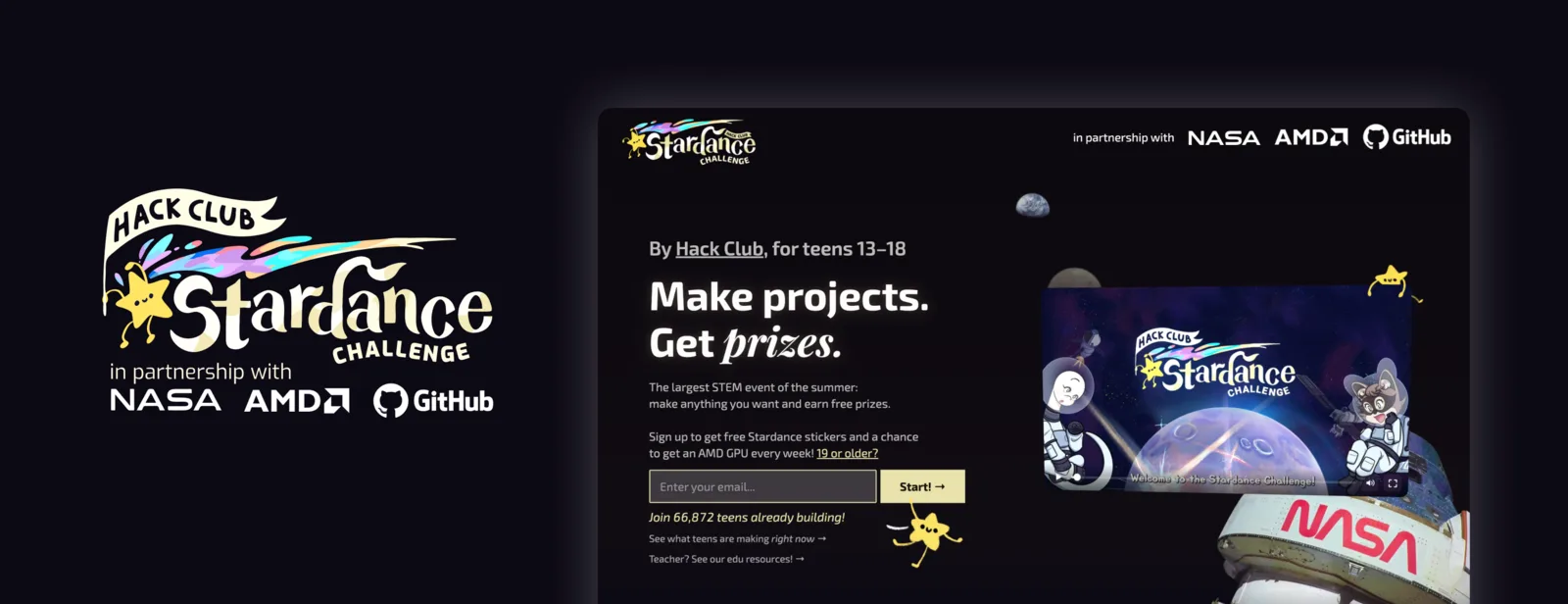 Stardance Challenge — Hack Club's summer engineering challenge in partnership with NASA, AMD, GitHub